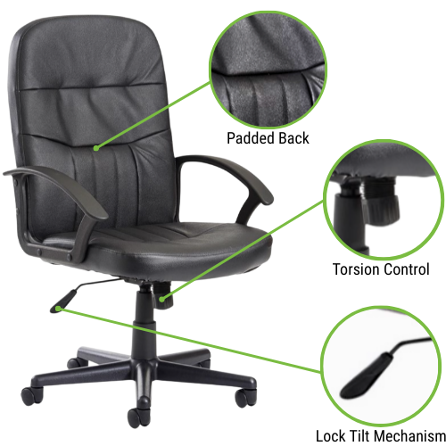 Cavalier High-Back Manager&#39;s Chair - Black Office Chair - Ergonomic Padding & Support